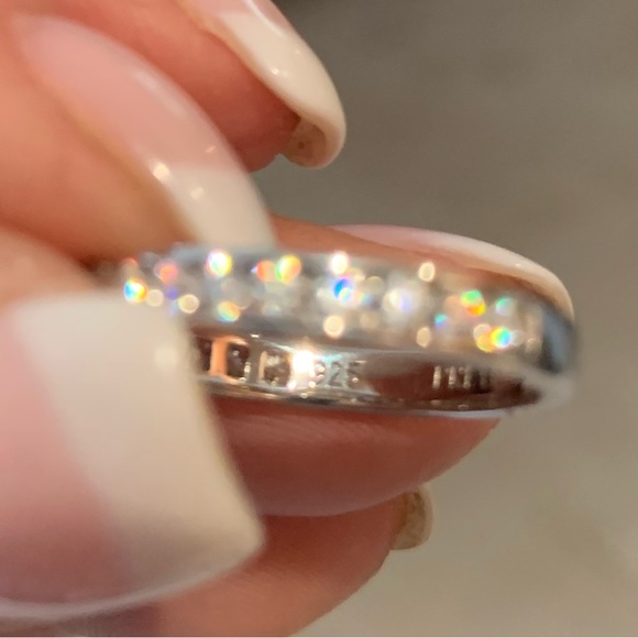 0.75ctw Channel-set Moissanite Wedding Band - Picture 3 of 6